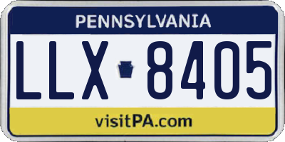 PA license plate LLX8405