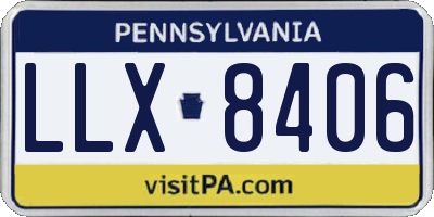 PA license plate LLX8406