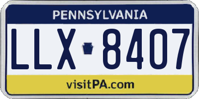 PA license plate LLX8407
