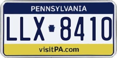 PA license plate LLX8410