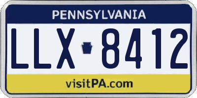 PA license plate LLX8412