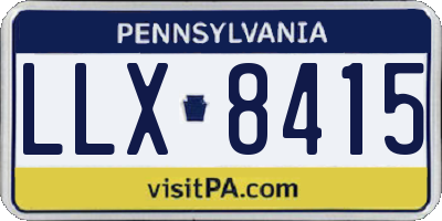 PA license plate LLX8415