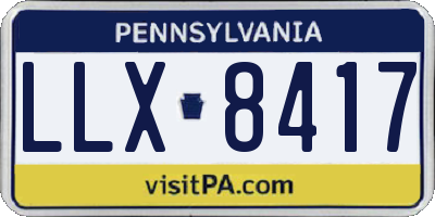 PA license plate LLX8417