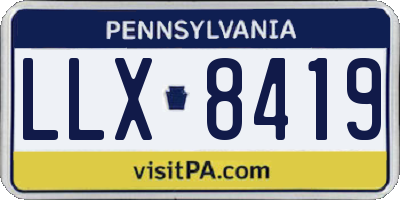 PA license plate LLX8419