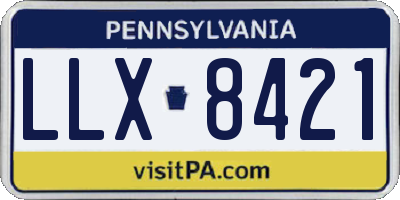 PA license plate LLX8421
