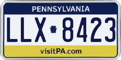 PA license plate LLX8423