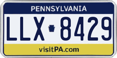 PA license plate LLX8429