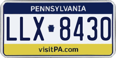 PA license plate LLX8430