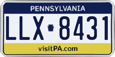 PA license plate LLX8431