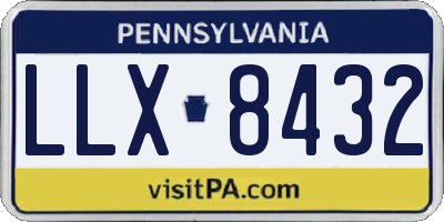 PA license plate LLX8432