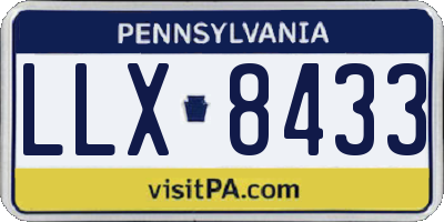 PA license plate LLX8433