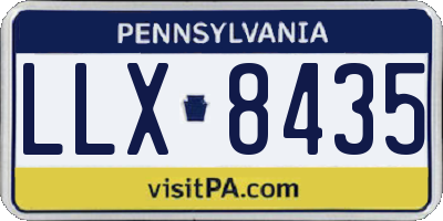 PA license plate LLX8435