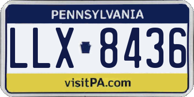 PA license plate LLX8436