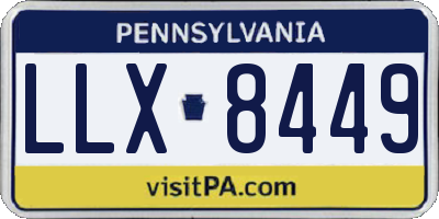 PA license plate LLX8449