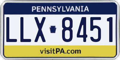 PA license plate LLX8451