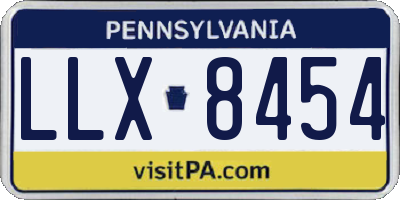 PA license plate LLX8454