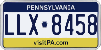 PA license plate LLX8458