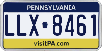 PA license plate LLX8461