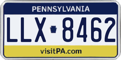 PA license plate LLX8462