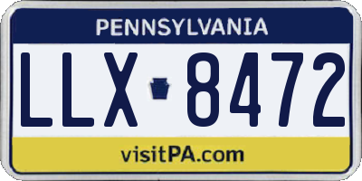 PA license plate LLX8472