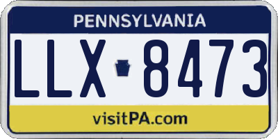 PA license plate LLX8473