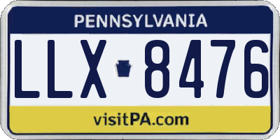PA license plate LLX8476