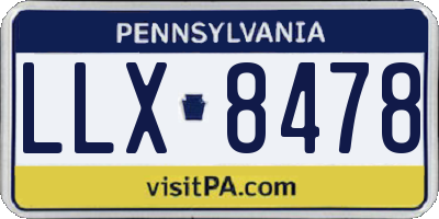 PA license plate LLX8478