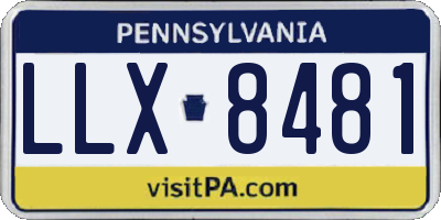 PA license plate LLX8481