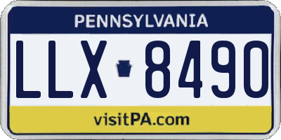 PA license plate LLX8490