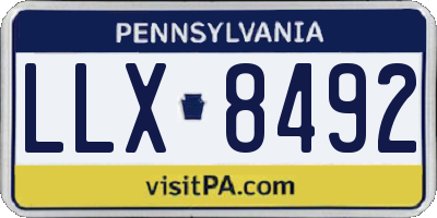 PA license plate LLX8492
