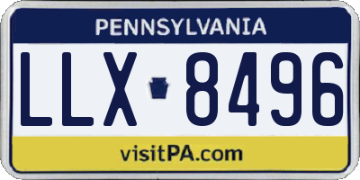 PA license plate LLX8496