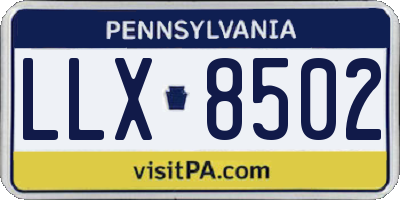 PA license plate LLX8502