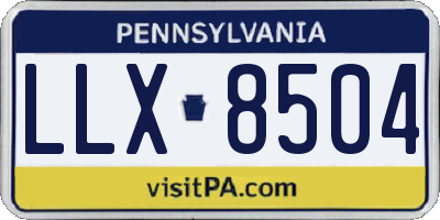 PA license plate LLX8504