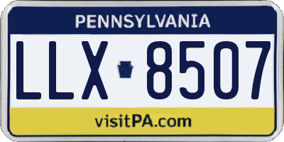PA license plate LLX8507
