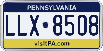 PA license plate LLX8508