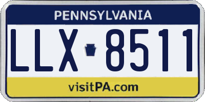 PA license plate LLX8511