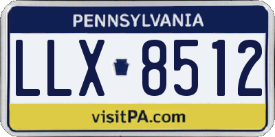 PA license plate LLX8512