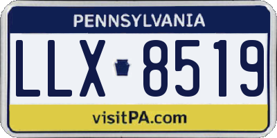 PA license plate LLX8519