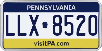 PA license plate LLX8520