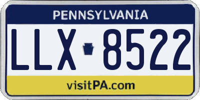 PA license plate LLX8522