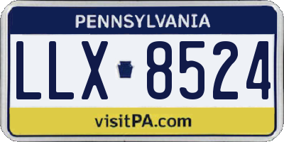 PA license plate LLX8524
