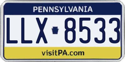 PA license plate LLX8533