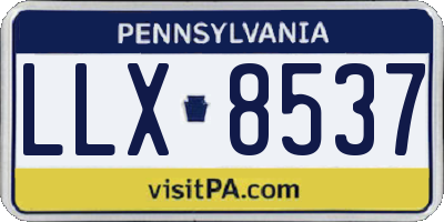 PA license plate LLX8537