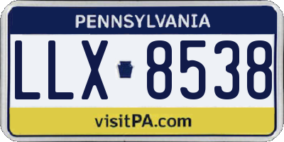 PA license plate LLX8538