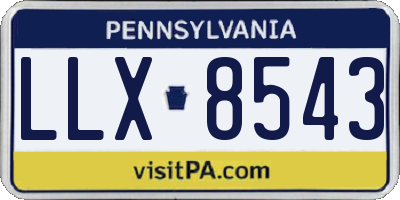 PA license plate LLX8543