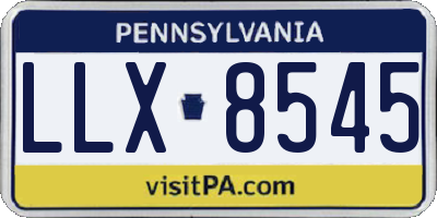 PA license plate LLX8545