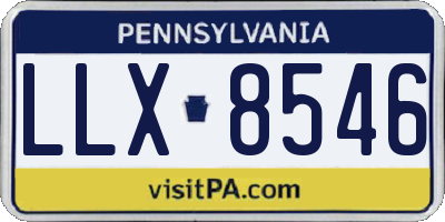 PA license plate LLX8546