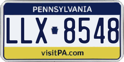 PA license plate LLX8548