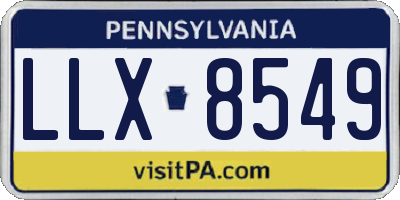PA license plate LLX8549