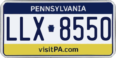 PA license plate LLX8550